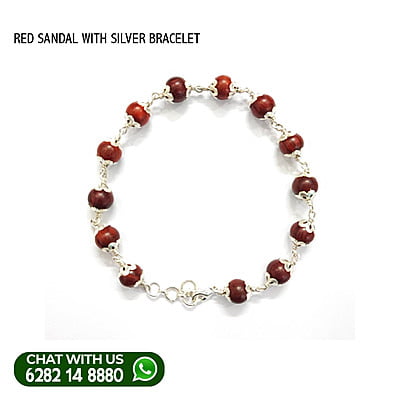 Red Sandal with Silver Bracelet