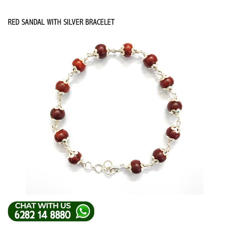 Red Sandal with Silver Bracelet