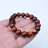 12mm Red Sandalwood (Lal Chandan) Designer Bracelet