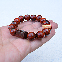 14mm Red Sandalwood (Lal Chandan) Designer Bracelet