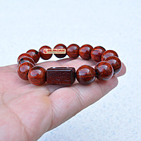 14mm Red Sandalwood (Lal Chandan) Designer Bracelet