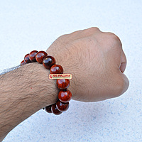 14mm Red Sandalwood (Lal Chandan) Designer Bracelet