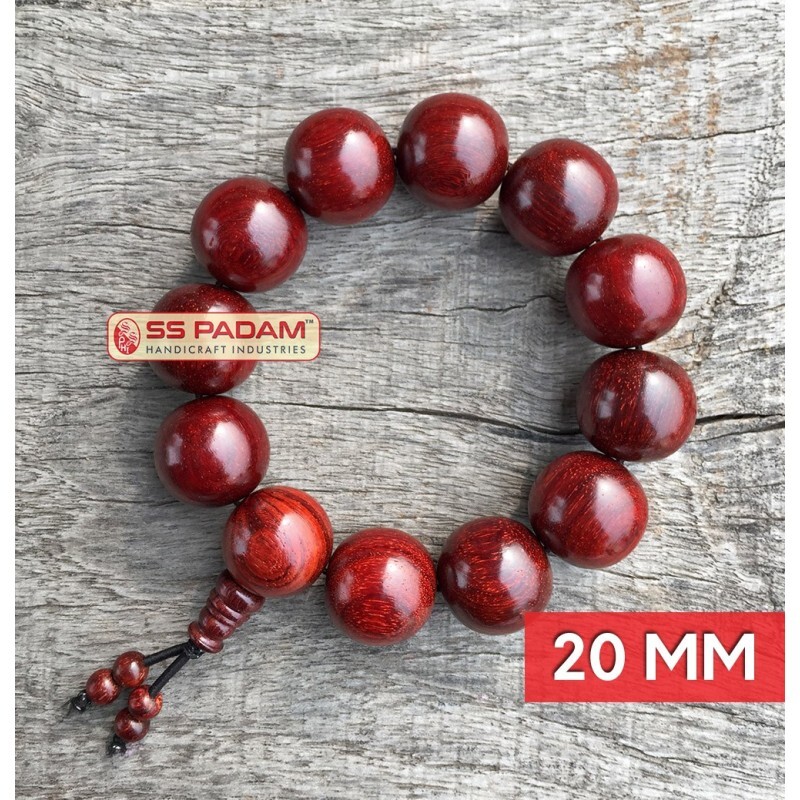 20mm Red Sandalwood (Lal Chandan) Bracelet