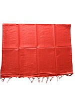 Red Cotton Silk Solid Dupatta