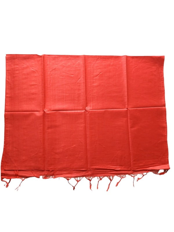 Red Cotton Silk Solid Dupatta