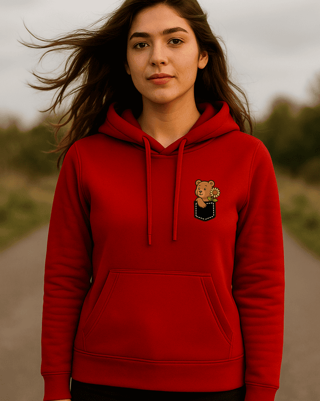 Unisex Red Front Sunflower Graphic Printed All-Weather Hoodie