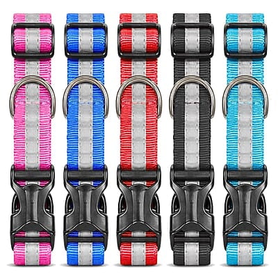 Reflective Nylon Dog Collar (Pack of 2)