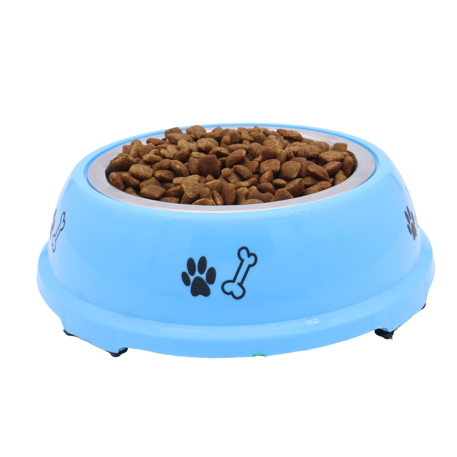 BWB 2-in-1 Detachable Stainless Steel Pet Bowl 850 ml– Anti-Skid Vibrant Blue Plastic Outer Shell with Paw Print Design- Large BWB 2-in-1 Detachable Stainless Steel Pet Bowl 850 ml– Anti-Skid Vibrant Blue Plastic Outer Shell with Paw Print Design- Large