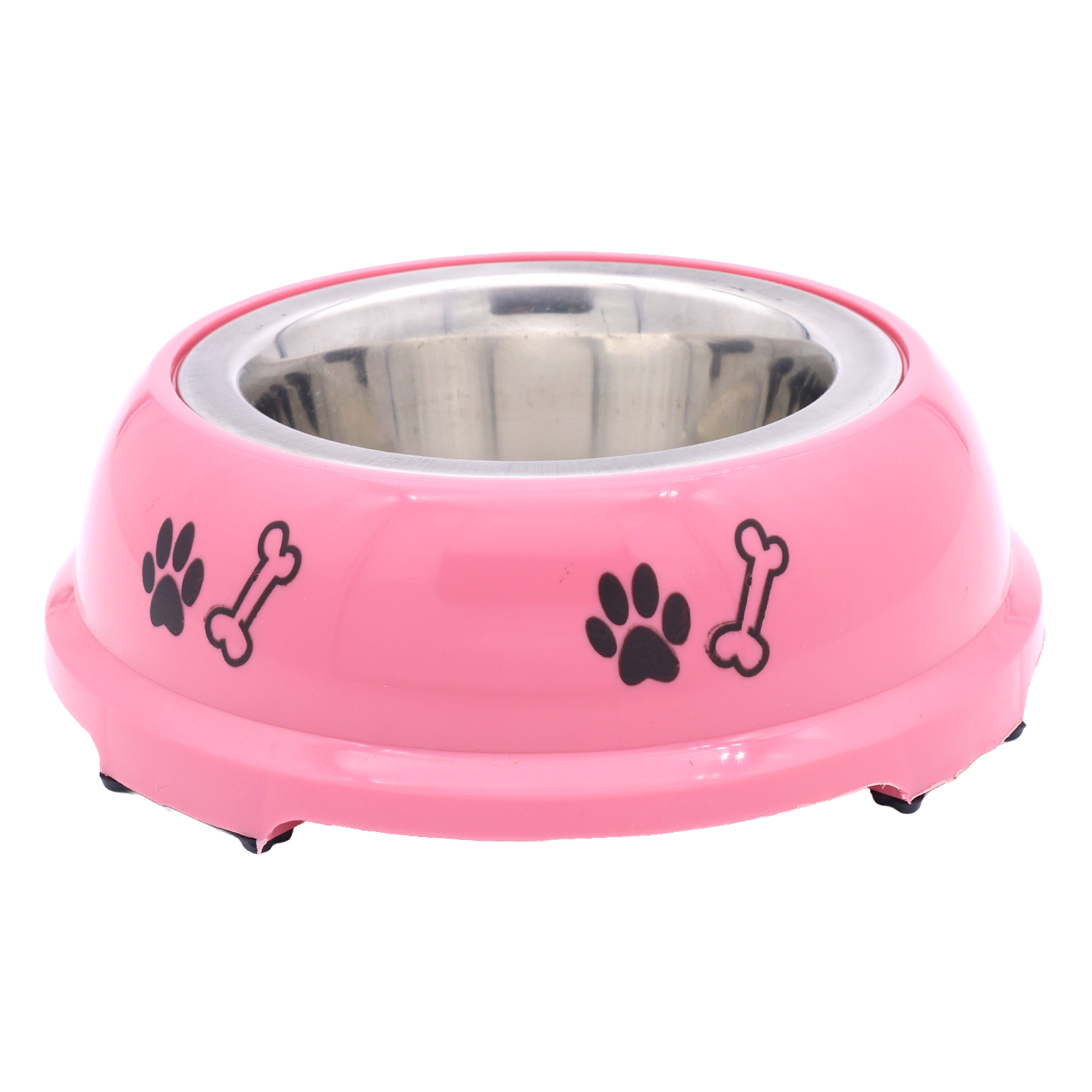 BWB 2-in-1 Detachable Stainless Steel Pet Bowl 350 ml– Anti-Skid Vibrant Pink Plastic Outer Shell with Paw Print Design- Medium BWB 2-in-1 Detachable Stainless Steel Pet Bowl 350 ml– Anti-Skid Vibrant Pink Plastic Outer Shell with Paw Print Design- Medium