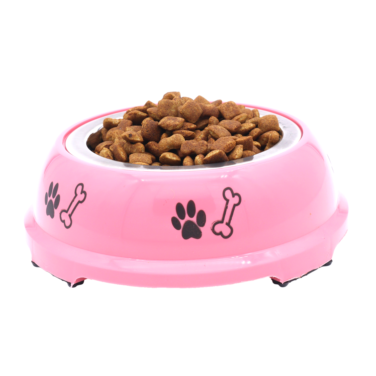 BWB 2-in-1 Detachable Stainless Steel Pet Bowl 350 ml– Anti-Skid Vibrant Pink Plastic Outer Shell with Paw Print Design- Medium BWB 2-in-1 Detachable Stainless Steel Pet Bowl 350 ml– Anti-Skid Vibrant Pink Plastic Outer Shell with Paw Print Design- Medium