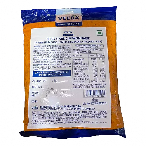Veeba - Spicy Garlic Mayonnaise 1 Kg