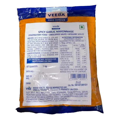 Veeba - Spicy Garlic Mayonnaise 1 Kg