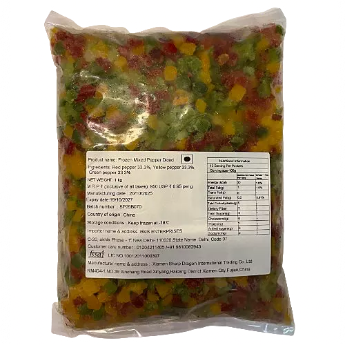 Frozen Mixed Pepper Diced 1Kg (China Crop)