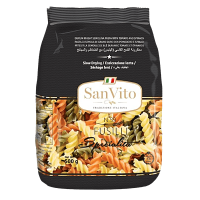San Vito - Tricolor Fusilli Pasta 500 Grams