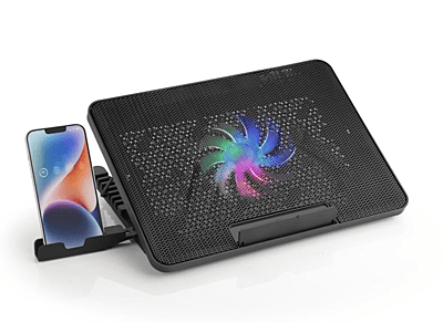 Laptop RGB Single Fan Cooling Pad With USB Connector For Notebook Laptop