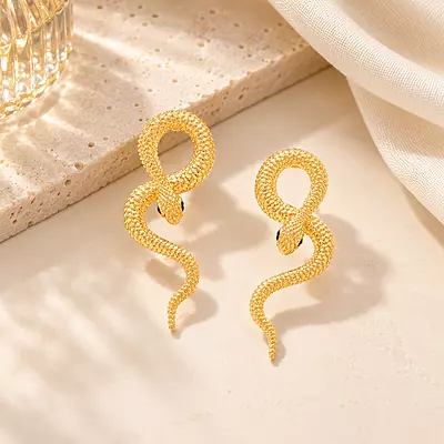 Serpentina Dorée Gold Snake Drop Earrings EXCLUSIVE