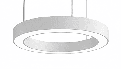 LED Hanging Light 50x70mm 3Ft Dia Circle - 45W White Body (WW)