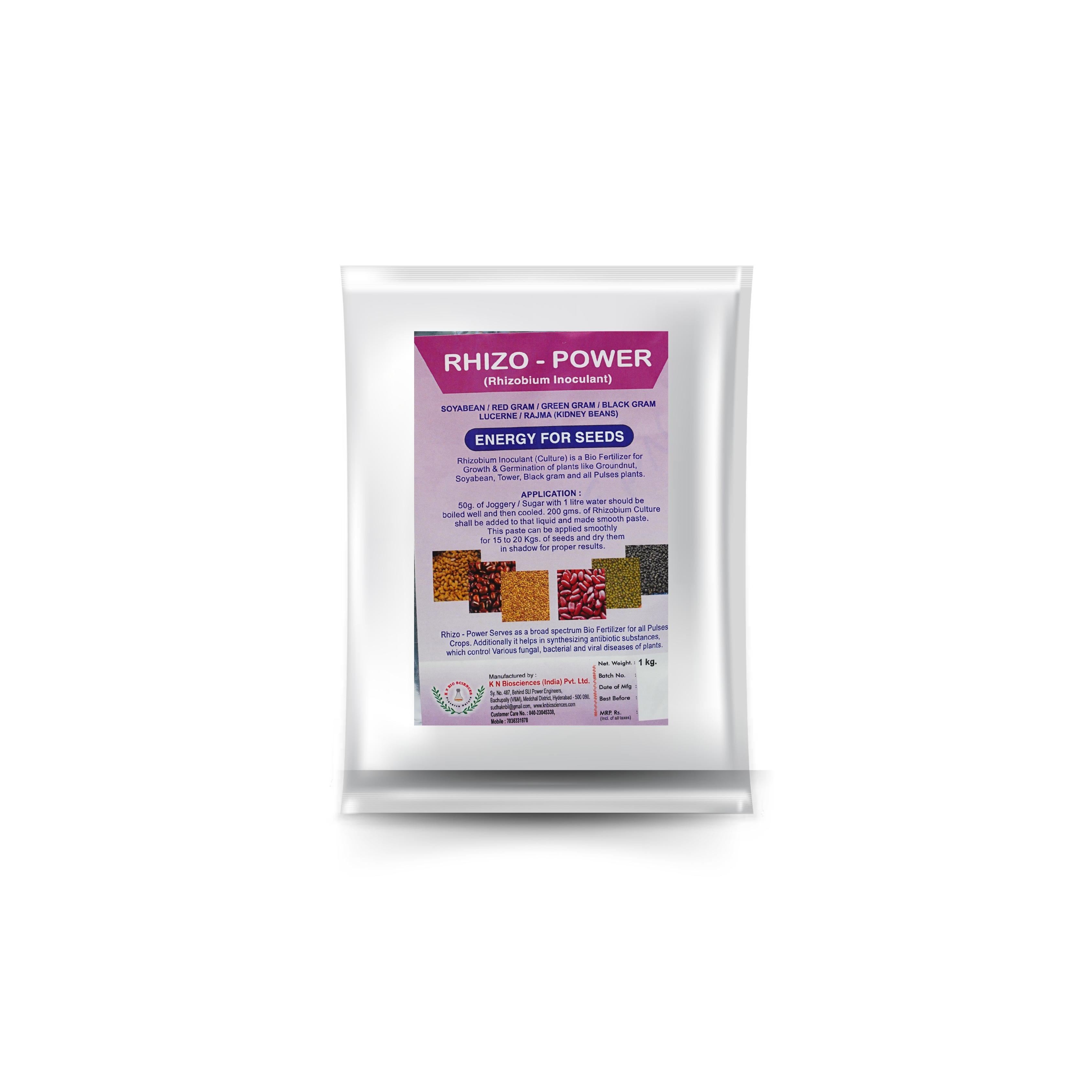 RHIZO-POWER Rhizobium Inoculant - Bio Fertilizer for Pulse Crops & Seed Germination