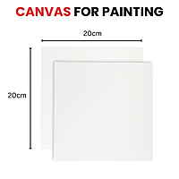 20x20cm Blank White Flat Stretched Board Art Canvas By Janrax