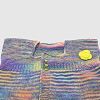 (3-4 Years) Kids Multicolor Handknitted Sweater with Cap, Rainbow Striped Pattern