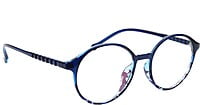 Soigné Unisex Oversized Round Spectacle Frame.Blue&Transparent