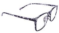 Soigné Unisex Square Large Spectacle Frame. Transparent& Black