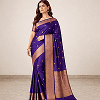 Purple Heritage Silk Saree