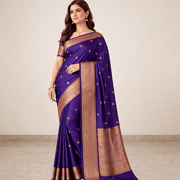 Purple Heritage Silk Saree