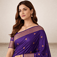 Purple Heritage Silk Saree