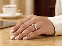 925 Silver Heart-Cluster Bypass Ring