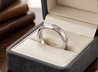 925 Silver Geometric Faceted Men's Band