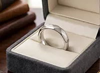 925 Silver Geometric Faceted Men's Band - Small