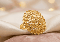 18 kt Gold Ornate Filigree Dome Ring