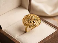 18 kt Gold Ornate Filigree Dome Ring