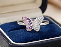 925 Sterling Silver Fluttering Radiance Ring