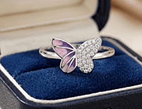 925 Sterling Silver Fluttering Radiance Ring