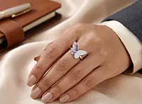 925 Sterling Silver Fluttering Radiance Ring