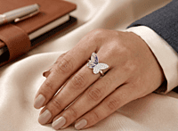 925 Sterling Silver Fluttering Radiance Ring