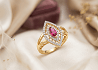 18 kt Gold Empress Marquise Ruby Ring