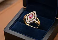 18 kt Gold Empress Marquise Ruby Ring