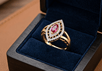 18 kt Gold Empress Marquise Ruby Ring