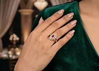 18 kt Gold Empress Marquise Ruby Ring