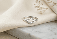 925 Silver Radiant Teardrop Bypass Ring