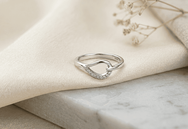 925 Silver Radiant Teardrop Bypass Ring