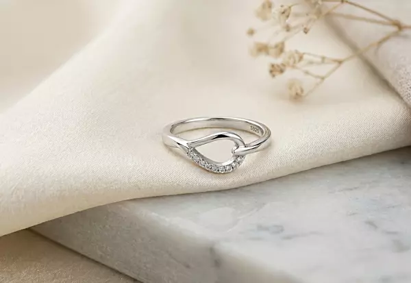 925 Silver Radiant Teardrop Bypass Ring
