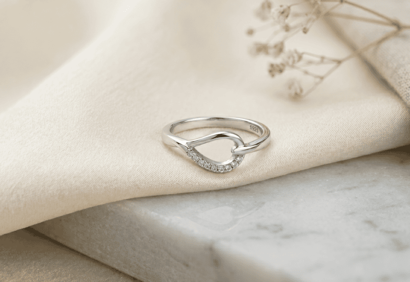 925 Silver Radiant Teardrop Bypass Ring