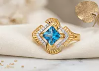 18 kt Gold Azure Sovereign Princess Ring