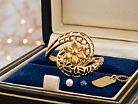 18 kt Gold Sculptural Lattice Ring