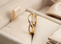 18 kt Gold Interlocking Shimmer Ring