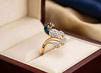 18 kt Gold Imperial Peacock Pavé Ring